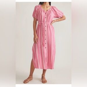 Marine Layer Pink Striped Button-Down Dress size M